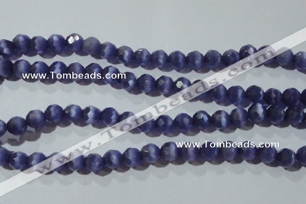 CCT381 15 inches 8mm faceted round cats eye beads wholesale