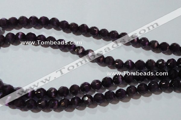 CCT385 15 inches 8mm faceted round cats eye beads wholesale