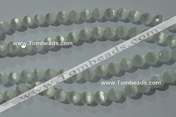 CCT390 15 inches 10mm faceted round cats eye beads wholesale