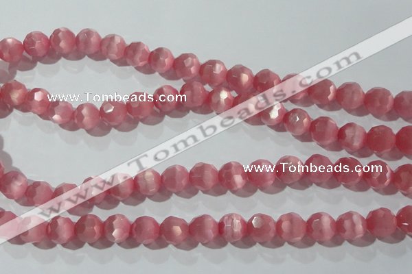 CCT391 15 inches 10mm faceted round cats eye beads wholesale