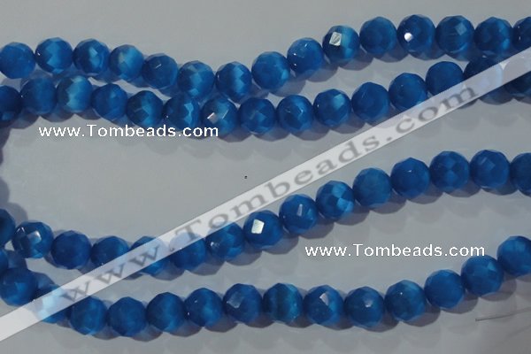 CCT392 15 inches 10mm faceted round cats eye beads wholesale