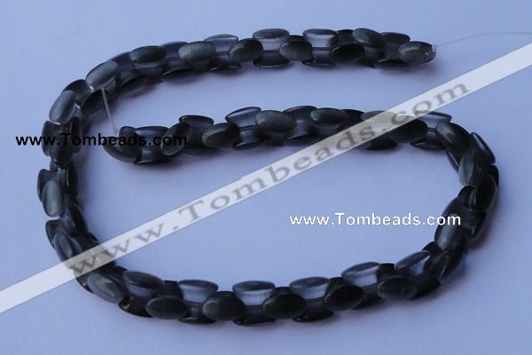 CCT40 14.5 inches 6*10mm drum-shaped black cats eye beads wholesale