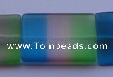 CCT45 15 inches 25*35mm flat rectangle mix color cats eye beads
