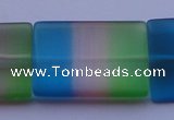 CCT45 15 inches 25*35mm flat rectangle mix color cats eye beads