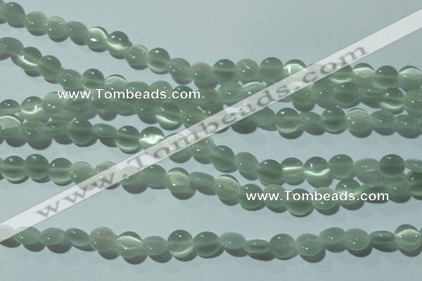 CCT451 15 inches 6mm flat round cats eye beads wholesale