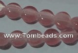 CCT452 15 inches 6mm flat round cats eye beads wholesale