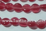 CCT453 15 inches 6mm flat round cats eye beads wholesale