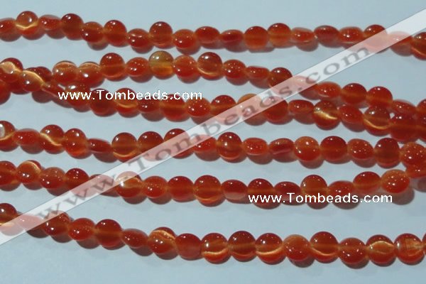 CCT454 15 inches 6mm flat round cats eye beads wholesale