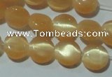 CCT456 15 inches 6mm flat round cats eye beads wholesale