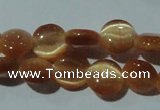 CCT457 15 inches 6mm flat round cats eye beads wholesale