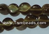 CCT458 15 inches 6mm flat round cats eye beads wholesale