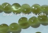 CCT459 15 inches 6mm flat round cats eye beads wholesale