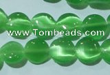 CCT462 15 inches 6mm flat round cats eye beads wholesale