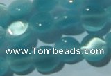 CCT463 15 inches 6mm flat round cats eye beads wholesale