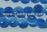 CCT464 15 inches 6mm flat round cats eye beads wholesale