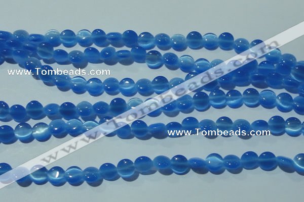 CCT464 15 inches 6mm flat round cats eye beads wholesale