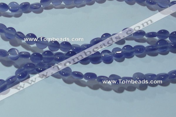 CCT465 15 inches 6mm flat round cats eye beads wholesale