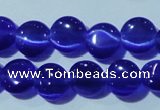 CCT466 15 inches 6mm flat round cats eye beads wholesale