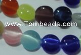 CCT467 15 inches 6mm flat round cats eye beads wholesale