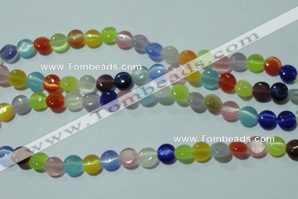 CCT467 15 inches 6mm flat round cats eye beads wholesale