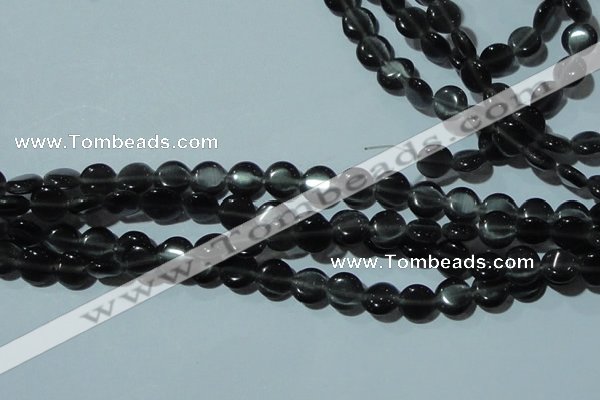 CCT469 15 inches 6mm flat round cats eye beads wholesale