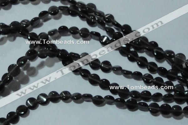 CCT470 15 inches 6mm flat round cats eye beads wholesale