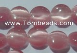 CCT486 15 inches 8mm flat round cats eye beads wholesale