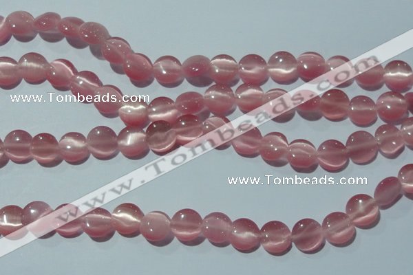 CCT486 15 inches 8mm flat round cats eye beads wholesale