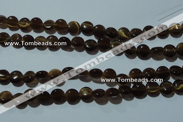 CCT489 15 inches 8mm flat round cats eye beads wholesale