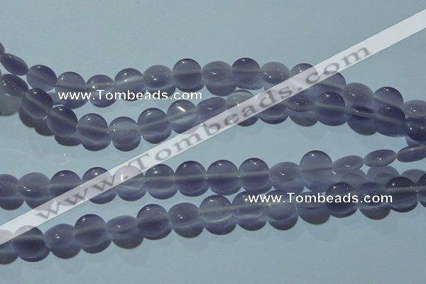 CCT490 15 inches 8mm flat round cats eye beads wholesale