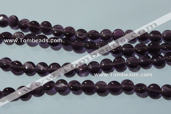 CCT491 15 inches 8mm flat round cats eye beads wholesale