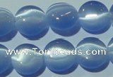 CCT493 15 inches 8mm flat round cats eye beads wholesale