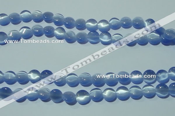 CCT493 15 inches 8mm flat round cats eye beads wholesale