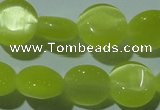 CCT494 15 inches 8mm flat round cats eye beads wholesale