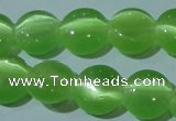 CCT496 15 inches 8mm flat round cats eye beads wholesale