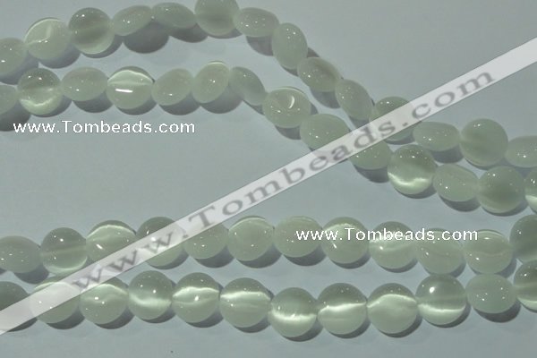 CCT510 15 inches 10mm flat round cats eye beads wholesale