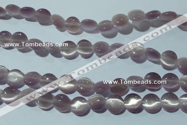 CCT512 15 inches 10mm flat round cats eye beads wholesale