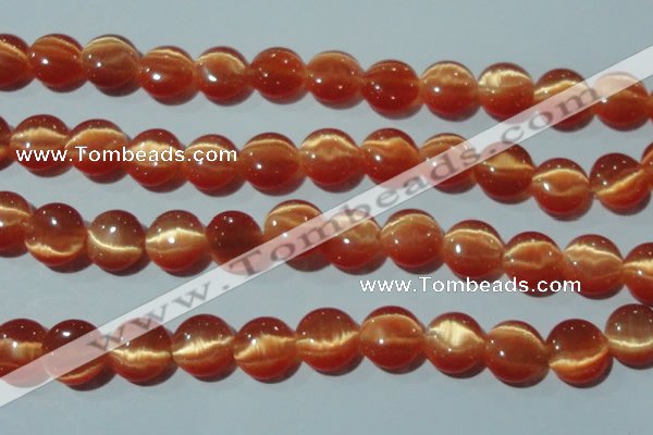 CCT514 15 inches 10mm flat round cats eye beads wholesale