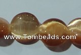 CCT517 15 inches 10mm flat round cats eye beads wholesale
