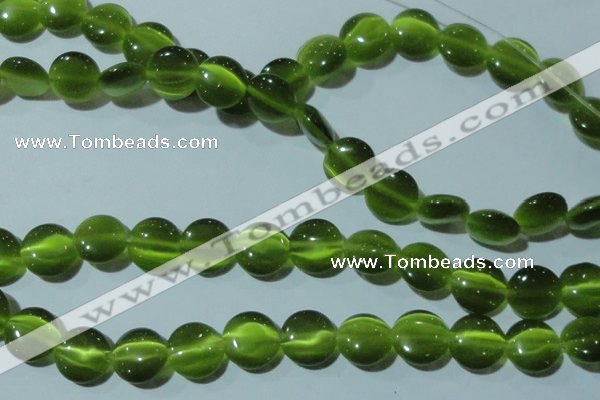 CCT522 15 inches 10mm flat round cats eye beads wholesale