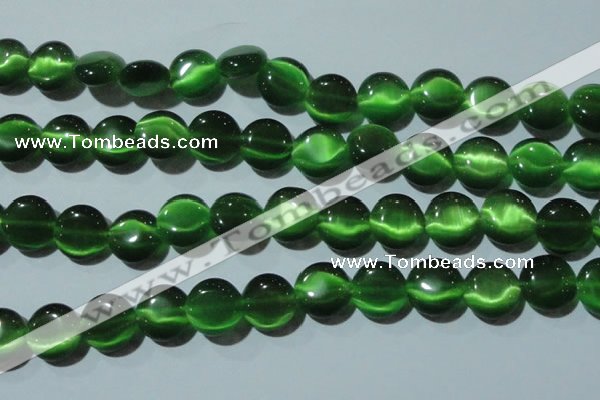 CCT523 15 inches 10mm flat round cats eye beads wholesale