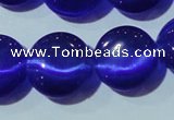 CCT525 15 inches 10mm flat round cats eye beads wholesale