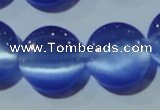 CCT550 15 inches 12mm flat round cats eye beads wholesale