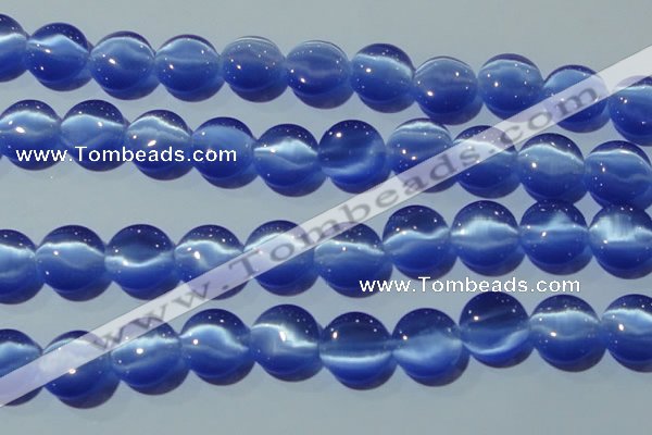 CCT550 15 inches 12mm flat round cats eye beads wholesale