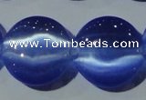 CCT579 15 inches 14mm flat round cats eye beads wholesale