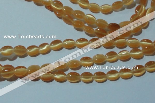 CCT636 15 inches 6*8mm oval cats eye beads wholesale