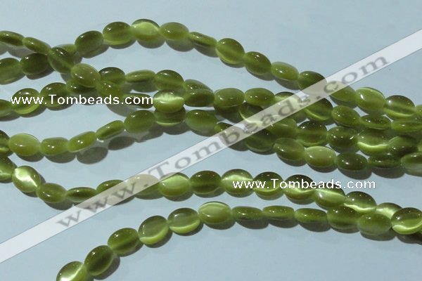 CCT646 15 inches 6*8mm oval cats eye beads wholesale