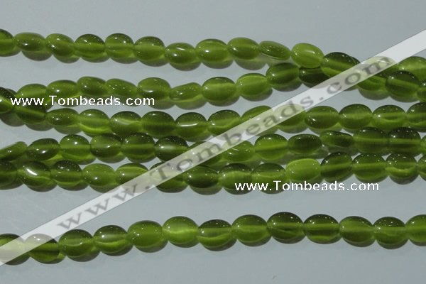 CCT647 15 inches 6*8mm oval cats eye beads wholesale