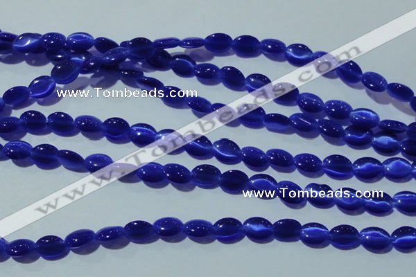 CCT651 15 inches 6*8mm oval cats eye beads wholesale