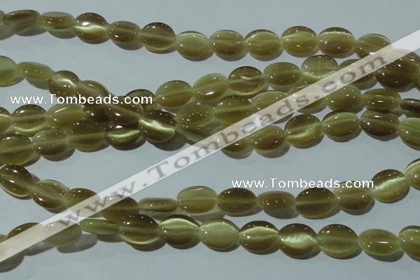 CCT671 15 inches 8*10mm oval cats eye beads wholesale